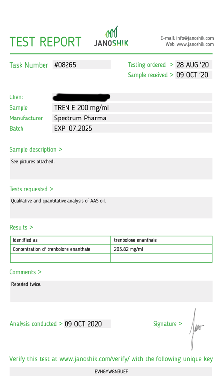 USA Domestic Trenbolone Enanthate Spectrum Pharma